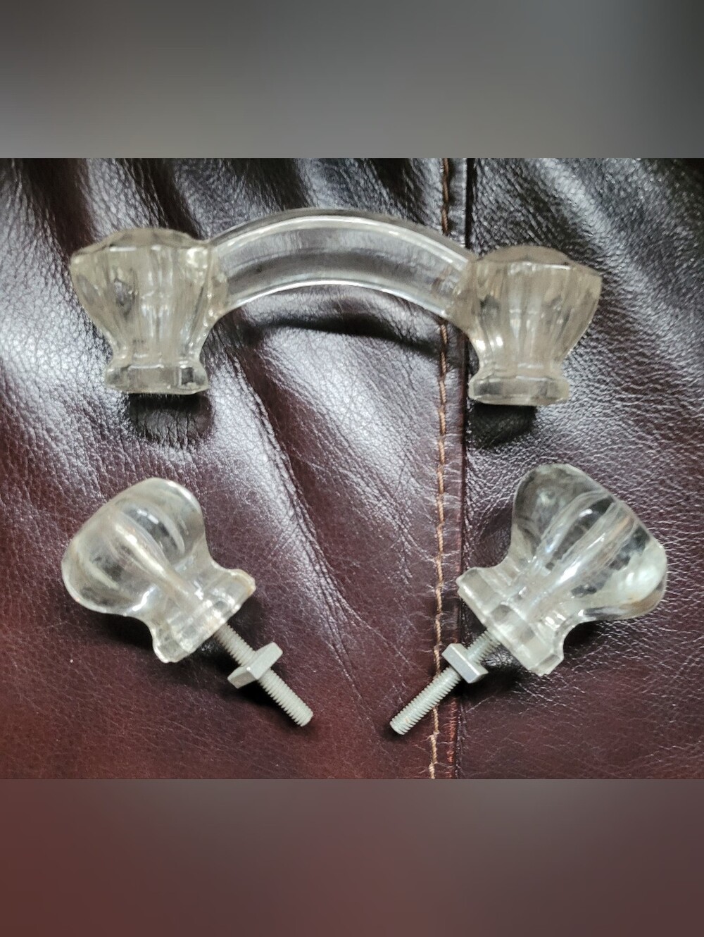 Vintage Clear Glass Drawer Pulls and Knobs Set - Transparent Home Accents (116)